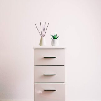 White Side Table with Storage