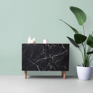 Black Marble Side Table