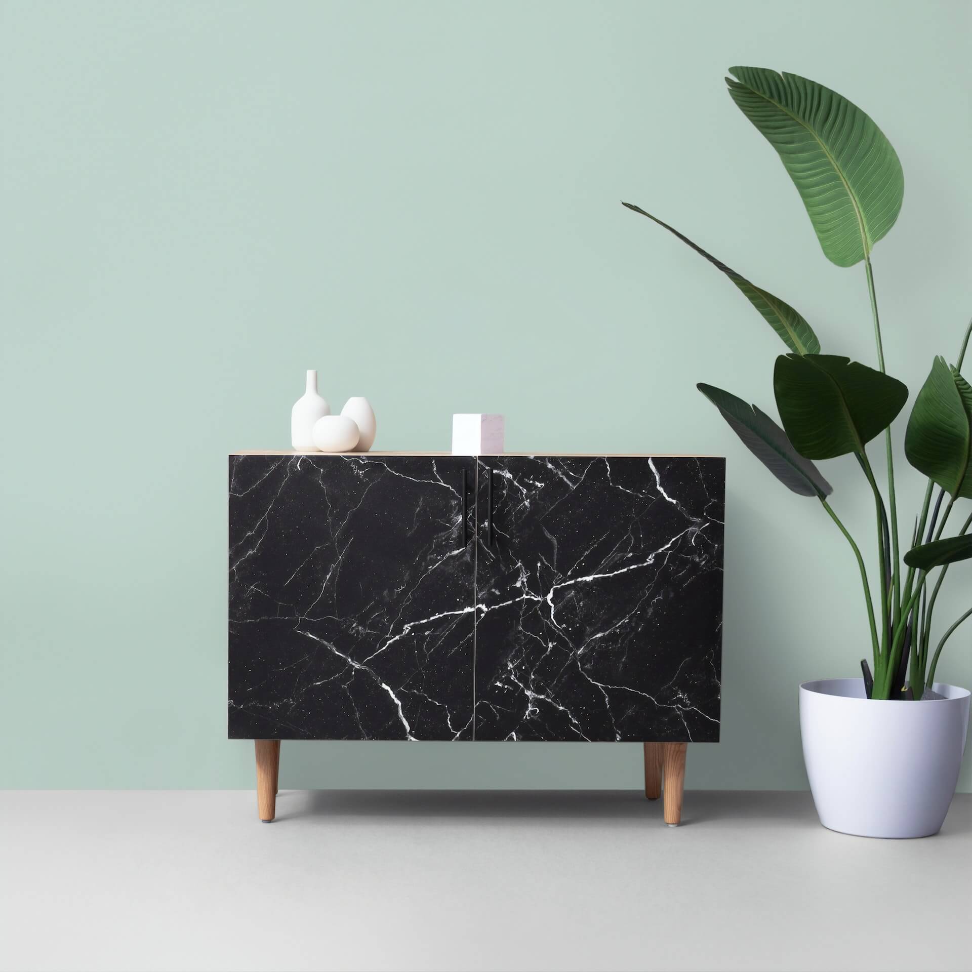 Black Marble Side Table